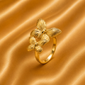 Double Butterfly Gold Statement Ring