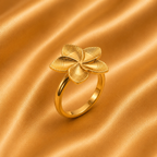 Textured Gold Flower Inspried Ring