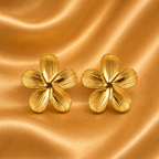 Five-Petal Gold Flower Stud Earring