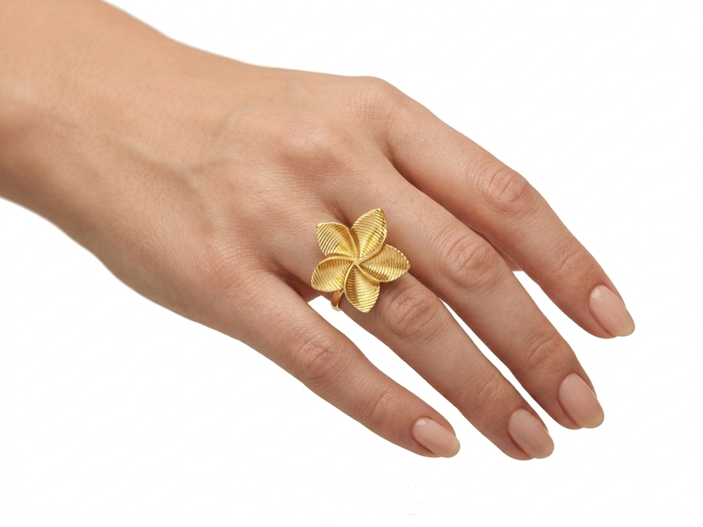Textured Gold Flower Inspried Ring