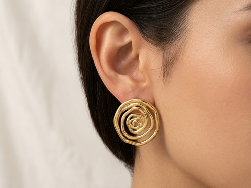 Abstract Spiral Swirl Stud Earrings