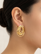 Abstract Sculptural Gold Stud Earring