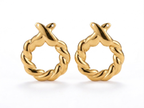 Twisted Rope Gold Hoop Earring