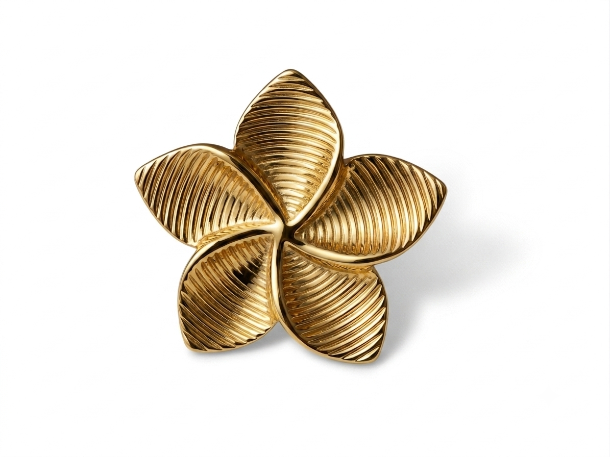 Textured Gold Flower Inspried Ring
