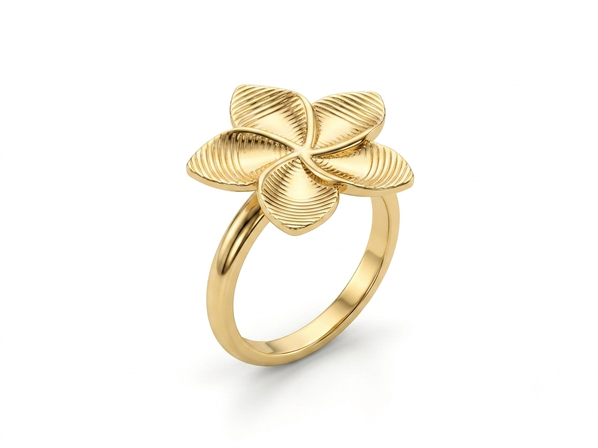 Textured Gold Flower Inspried Ring