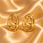 Abstract Sculptural Gold Stud Earring