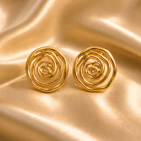 Abstract Spiral Swirl Stud Earrings