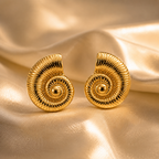 Nautilus Shell Gold Stud Earring