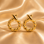 Twisted Rope Gold Hoop Earring
