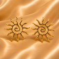Vintage Sunburst Gold Stud Earring