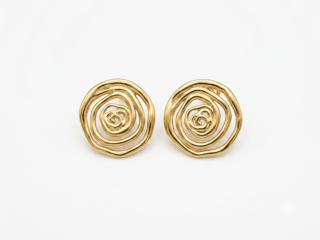 Abstract Spiral Swirl Stud Earrings