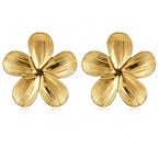 Five-Petal Gold Flower Stud Earring