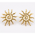 Vintage Sunburst Gold Stud Earring
